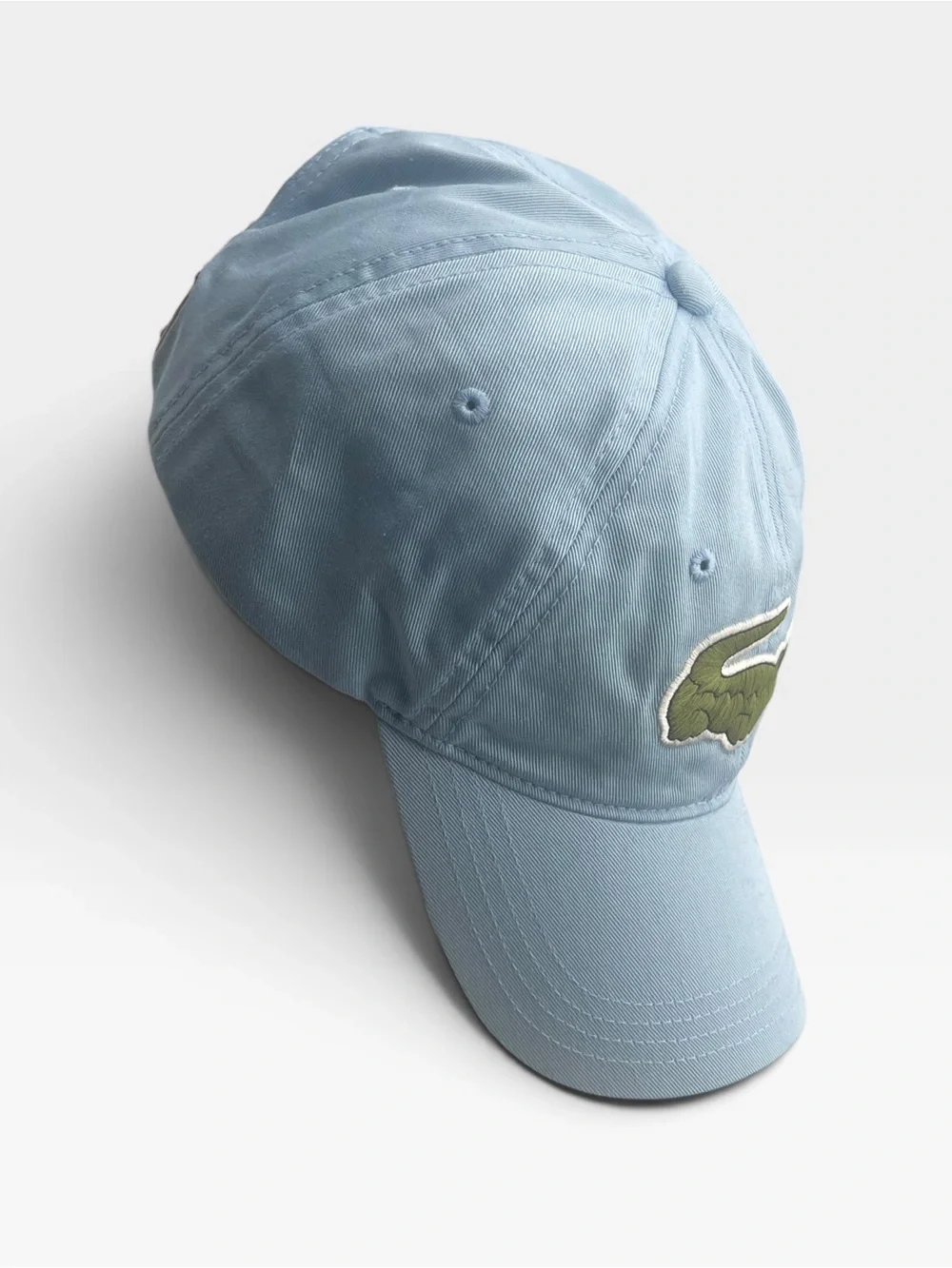 Lacoste Big Croc Embroidered Baseball Cap Light Baby Blue Dad Hat One Size